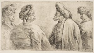 4つのトルコ人、約半分の長さ1662。 作： Stefano della Bella