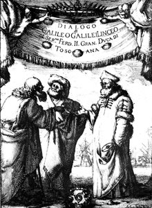 最大システムのガリレオダイアログの口絵、1632年 作： Stefano della Bella