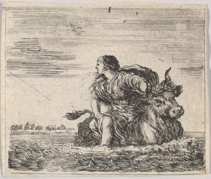 ジュピターとエウロパ、ゲームオブミソロジーJeu de la Mythologie、1644年。 作： Stefano della Bella