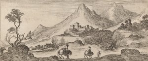 城のある風景、1641年。