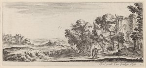 廃墟のある風景、1647 年以前。 作： Stefano della Bella