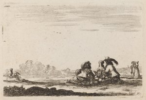 領主と女性の会話、1642年。 作： Stefano della Bella