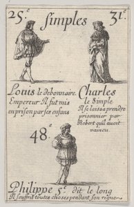 ルイルデボネア...シャルルルシンプル、フランス王のゲームジュデロワ...、1644年。 作： Stefano della Bella