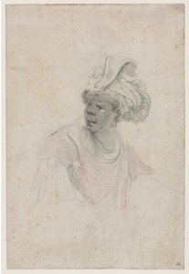 左を向いたムーア人の習作 作： Stefano della Bella