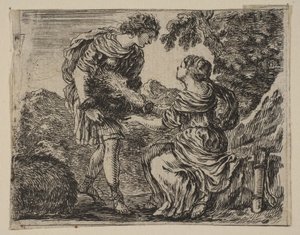 Meleager and Atalanta、Game of Mythology Jeu de la Mythologie、1644。 作： Stefano della Bella