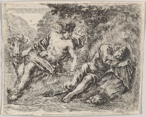 マーキュリーとアルゴス、ゲームオブミソロジーJeu de la Mythologie、1644年。 作： Stefano della Bella