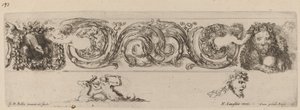 ワシとライオンが描かれた装飾的なフリーズ、おそらく 1648 年。 作： Stefano della Bella
