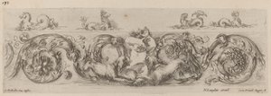 海洋生物の装飾フリーズ、おそらく 1648 年。 作： Stefano della Bella
