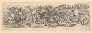 フリーズと葉の装飾品 作： Stefano della Bella