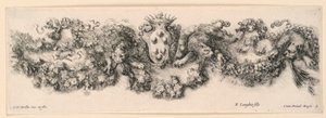 フリーズと葉の装飾品 作： Stefano della Bella