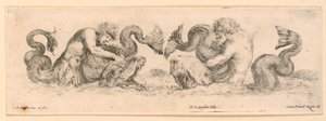 フリーズと葉の装飾品 作： Stefano della Bella