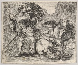 ペルセウスとメドゥーサ、ゲームオブミソロジーJeu de la Mythologie、1644年。 作： Stefano della Bella