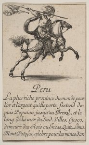 ペルー、「地理学のゲーム」より Jeu de la Géographie, 1644. 作： Stefano della Bella
