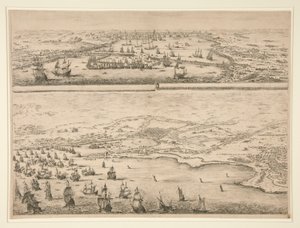1628年のラ・ロシェル包囲戦の計画 作： Stefano della Bella