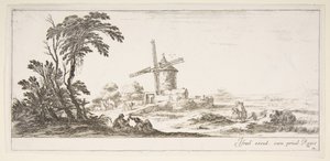 プレート10：中央の前景の家族、中央のさまざまな人物と馬、...、ca。 1641年。 作： Stefano della Bella