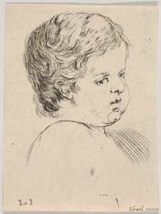 プレート12：子供の本の頭、 『リブアを描くことを学ぶための本』から、apprendre ...、ca。 1649 作： Stefano della Bella