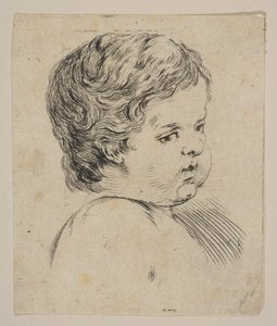 プレート12：子供の本の頭、 『リブアを描くことを学ぶための本』から、apprendre ...、ca。 1649 作： Stefano della Bella
