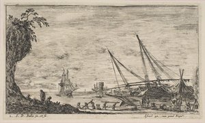 プレート 1: 船のある港、「Seascapes」Paysages maritimes、ca. 1644年。 作： Stefano della Bella