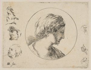 プレート4：さまざまなDoodleなどの2番目のコレクションからのプロフィールの女性の頭、ca。 1646年。