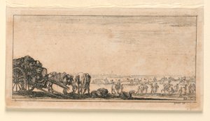 プレート 8、「一部の軍隊の指揮、大砲、および町への攻撃の設計」より 作： Stefano della Bella