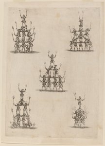 ジャグラーのピラミッド、1652年。 作： Stefano della Bella