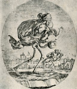 Stefano della Bellaによる5人の死のセットからのエッチングの再現、1906年。 作： Stefano della Bella
