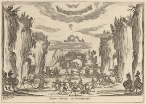ヴルカーノの洞窟のシーン、1637 年。 作： Stefano della Bella