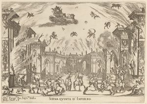 地獄の第 5 場面、1637 年。 作： Stefano della Bella
