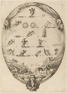 愛のイタリアの判じ絵を描いた屏風 作： Stefano della Bella