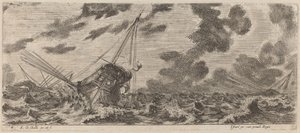 1644 年、テンペストに船を出す。 作： Stefano della Bella