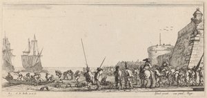乗船を監督する兵士、1644年。 作： Stefano della Bella