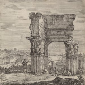 コンコルド神殿とフォロ ロマーノ、1656 年。 作： Stefano della Bella
