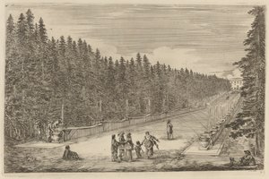 噴水通り、おそらく 1653 年。 作： Stefano della Bella