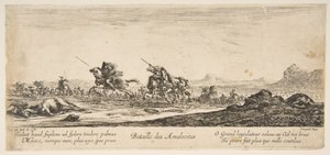 アマレク人の戦い、およそ。 1645-52。 作： Stefano della Bella
