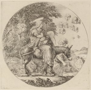 エジプトへの逃亡、おそらく1662年。 作： Stefano della Bella