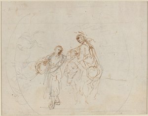 エジプトへの逃避 [裏面]。 作： Stefano della Bella