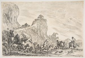 エジプトのジェイコブの旅、ca。 1647年。 作： Stefano della Bella