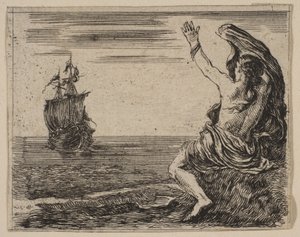 テセウスとアリアドネ（「神話のゲーム」より） Jeu de la Mythologie, 1644. 作： Stefano della Bella