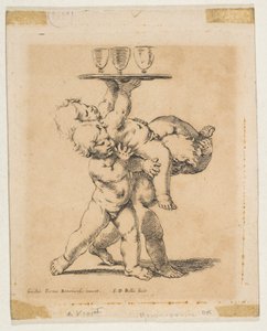 トレイを持つ三人の子供 1638年頃 作： Stefano della Bella