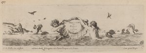 フリーズとリーフレットの装飾のタイトル ページ、おそらく 1648 年。 作： Stefano della Bella