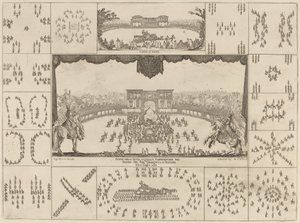 1637 年、フェルディナンド 2 世大公の結婚のためにフィレンツェで開催されたトーナメント。 作： Stefano della Bella