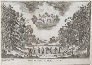 Tweede シーン: het bos van Diana 第二景 ダイアナの森（題名・オブジェ） Liberetto ter ere van de bruiloft van Ferdinando II de