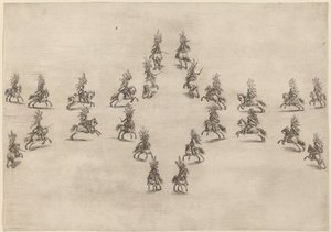 楕円形の 24 キャバリアーズ、1652 年。 作： Stefano della Bella
