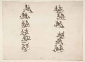 2列で戦う24人のキャバリアーズ、1652年。 作： Stefano della Bella