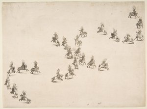 24人のキャバリアがダブルSを組む（1652年 作： Stefano della Bella