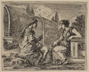 Vertumnus and Pomona、Game of Mythology Jeu de la Mythologie、1644。 作： Stefano della Bella