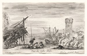 イタリアの海岸の景色。 作： Stefano della Bella
