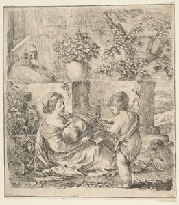 聖母子と聖洗礼者ヨハネと聖エリザベス、ca。 1641年。 作： Stefano della Bella