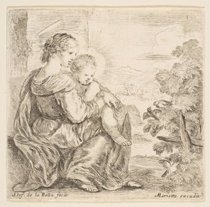 ヴァージンとキリストの子供、1641年。 作： Stefano della Bella