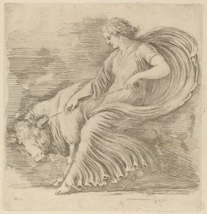 若い雄牛を持つ女性。 作： Stefano della Bella